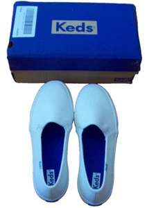 Keds Women's Double Decker White Leather Slip On Sneaker USA 9 M NIB - Picture 1 of 6