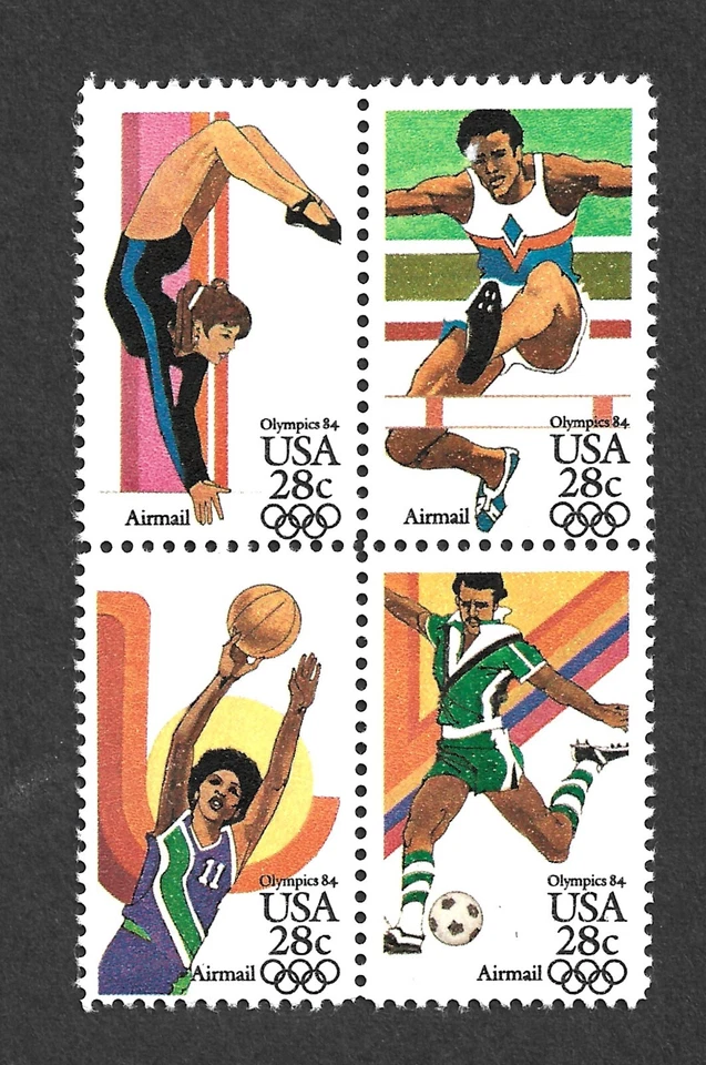 US STAMPS C101-104 Air Mail 28c Olympic Block Mint NH OG FREE SHIPPING! - Image 1 of 1