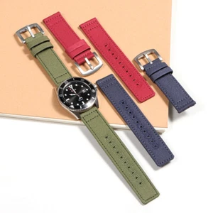 Correa de reloj tejida de lona de nailon premium de 18 mm 20 mm 22 mm correa de repuesto universal - Imagen 1 de 24