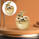 Ceramic Fruit Jewelry Box with Lid, Golden Pear