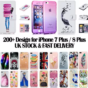 iPhone 7 Plus 8 Plus Liquid Glitter Hard Phone Case Soft Cover Clearance Offer - Picture 1 of 254