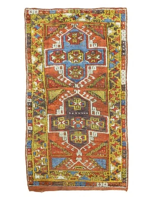 On Hold !!! Antique Turkish Handwoven Wool Tribal Folk Rug 3'6" × 6'4" ft - Image 1 of 4