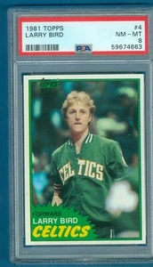 1981 TOPPS #4 LARRY BIRD CELTICS PSA 8 NM-MT (da vendita) High End 8 - Foto 1 di 2