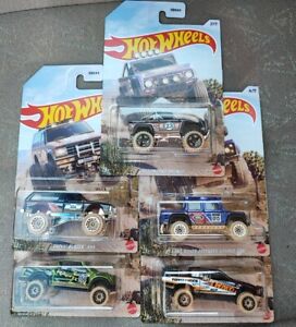 Hot Wheels Set Of 5 Off Road Trucks 4x4 Chevy Toyota Ford Land Rover NEW 2023