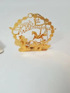 Camerlane 24k Gold Finish Christmas Ornament Baby's First Christmas Made In USA - Picture 1 of 8