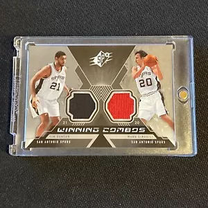2005-06 SPx Winning Combos Materials Tim Duncan Manu Ginobili #WC-DG HOF - Picture 1 of 2