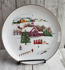 Christmas and winter scenes collectible holiday plates crafted in Japan set 4