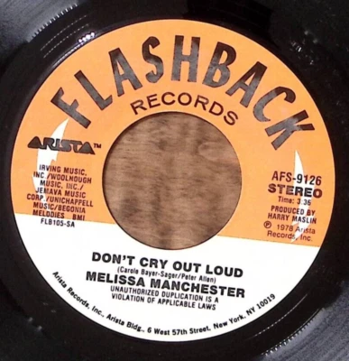 MELISSA MANCHESTER THEME FROM ICE CASTLES/DON'T CRY OUT LOUD VINYL 45 62-57 - Image 1 of 3