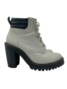 Dr. Martens Persephone Leather Boots Ankle Bootie Ivory Size 10. - Picture 1 of 12