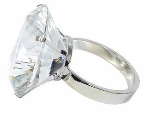 80mm/3'' Home Office Wedding Decoration Valentine's day Gift Glass Diamond Ring - Picture 1 of 4