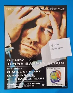 JIMMY BARNES - PSYCLONE - Promo Poster Album Magazine Print AD Advert - Bild 1 von 1