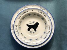 Prairie Dog Pottery 2 Handthrown Bowls Newfie Newfy Newfoundland Dog 10.5" 9.25"