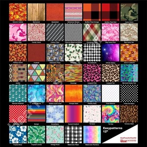 Siser EasyPatterns® HTV For T-Shirts 12" x 12" Sheets Newest Patterns!! - Picture 1 of 55