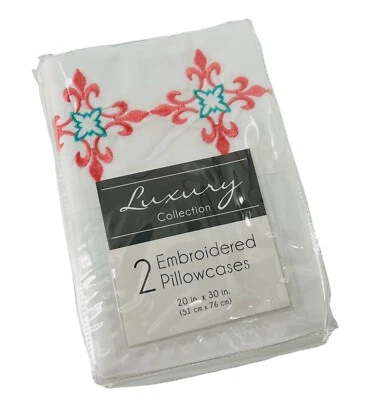 Nueva Funda de Almohada Estándar Bordada Anson Colección de Lujo Coral Cottage Core Foto 1 de 4