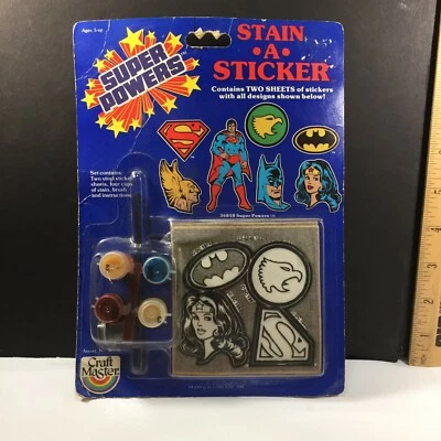 De colección. Super Powers Stain-A-Sticker 1984 Bat-Man Craft Master DC Comics nuevo en caja leer Foto 1 de 4