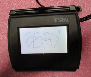 TOPAZ T-LBK750-BHSB-R Backlit 4x3 LCD Signature Capture Pad Serial USB w/ Pen - Picture 1 of 2