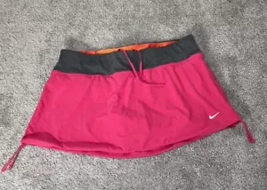 Nike Dri Fit Tennis Skirt Skort Women Size Large Pink Zip pocket Athleisure wear - Picture 1 of 6