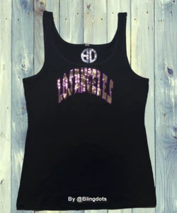 Los Angeles Bling Shirt Sequins glitter no rhinestones sparkly Tank Top  - Picture 1 of 6