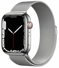 Apple Watch Series 7 45mm Case with Milanese Loop - Stainless Steel Cellular