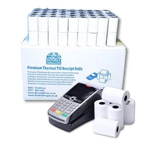 57x40mm Premium Thermal Paper Roll for Cash Receipt for Credit Card Machine ... - Photo 1/3