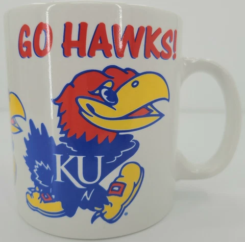 UNIVERSITY OF KANSAS JAYHAWKS LARGE 20 OUNCE COFFEE MUG NCAA CHAMPIONS Cover