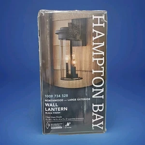 Hampton Bay 51411BK Northwood 16.5 in. 3-Light Outdoor Wall Lantern Sconce - Picture 1 of 6