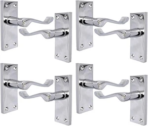 Victorian Scroll Chrome Door Handles – Set of 4 Lever Handles for Internal Doors - Picture 1 of 12