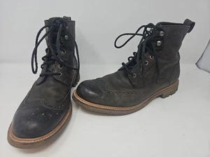 Botas John Varvatos Strummer de cuero negro socorro punta de ala 10,5 M F2367p3 - Imagen 1 de 13
