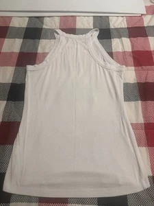 Weißes Damen-Tanktop mit Rundhalsausschnitt Größe Large - Bild 1 von 7