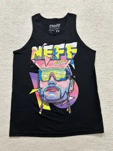 Neff MTV Riff Raff RARE Embellished 80's Style Sz. Medium Tank Top Black - Picture 1 of 6