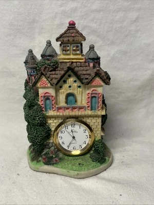 Vintage Miniature Country Cottage Quartz Desk Clock House Design 5” - Image 1 of 4