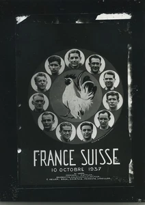 France Suisse Football Match French Team Old Photo 10 October 1937 later print - Imagen 1 de 3