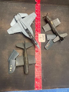 Lote de 3 aviones militares modelo vintage antiguos construidos a mano - Imagen 1 de 14