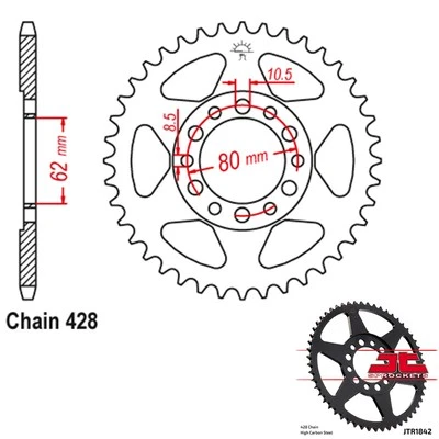 JT Sprockets 1995 Yamaha XT350 JTR1842.49T - Image 1 of 2