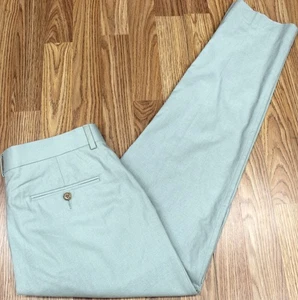 ASOS REGULAR FIT CHINO LINEN/COTTON/SPANDEX PANTS PALE GREEN Sz 34W x 32L - Picture 1 of 5
