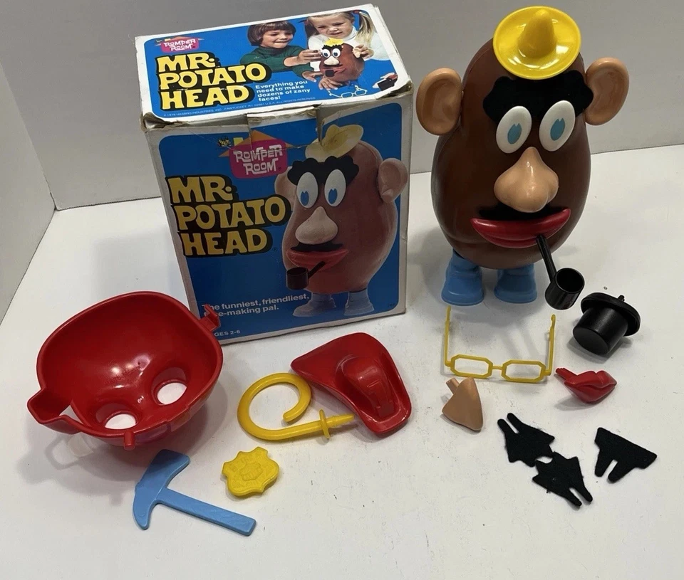 VTG Romper Room Mr Potato Head W Fire Chief Accessory Pack & Orig Box Complete - Image 1 of 4