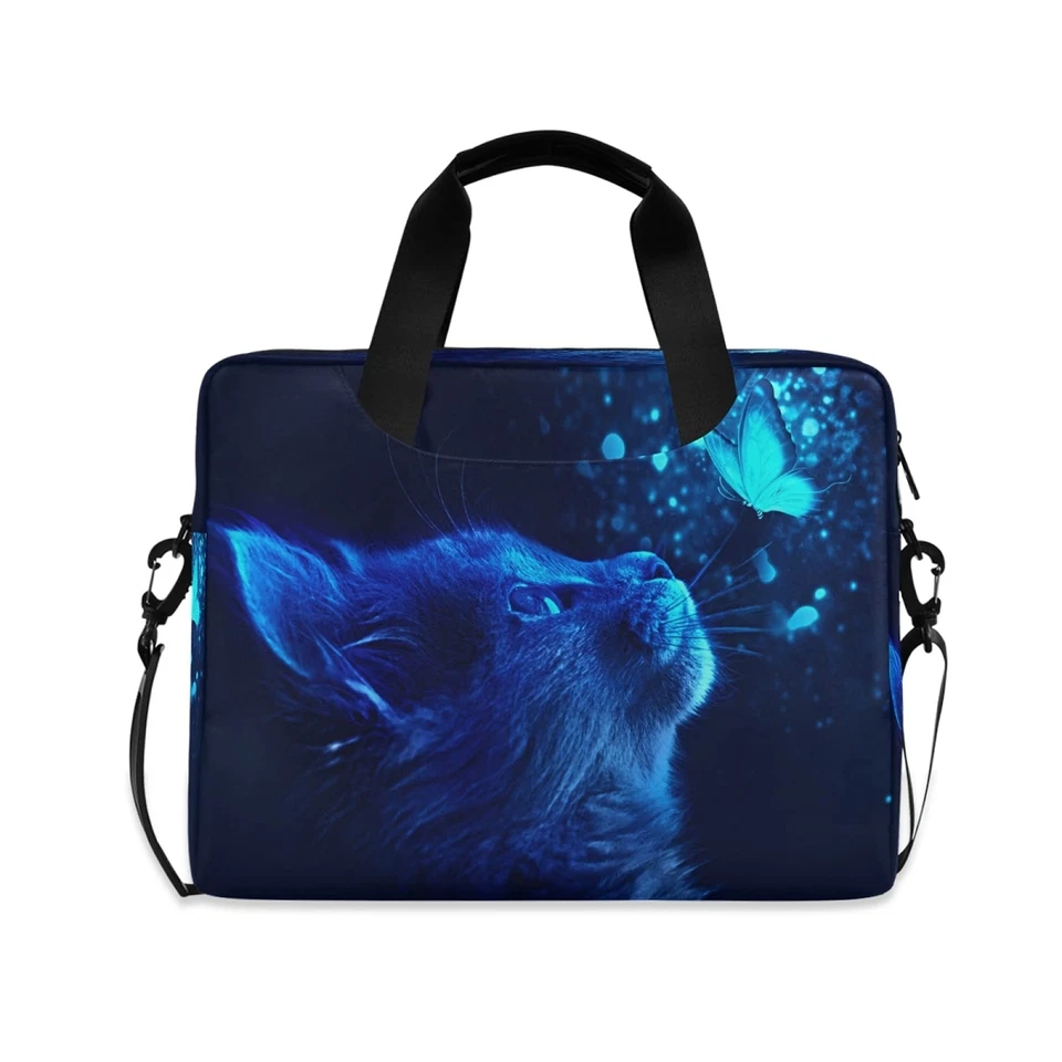 Estuche Maletín para Hombre Gato Mariposa Azul Claro para Laptop Mensajero con... Foto 1 de 4