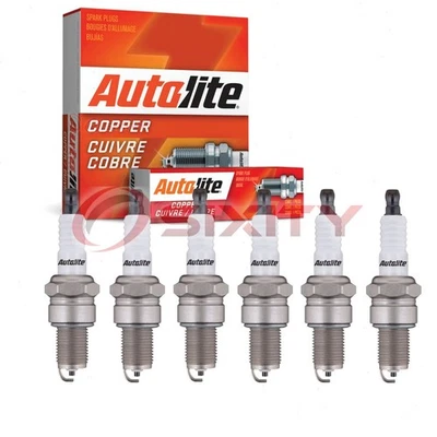 6 pc Autolite Copper Core Spark Plugs for 1988-1991 Dodge D150 3.9L V6 or - Image 1 of 4