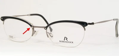 Vintage RODENSTOCK R 4384 A Black /White /Dark Silver RARE EYEGLASSES 46-20-135 - Image 1 of 4