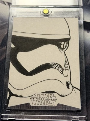 Первый заказ штурмовик - Star Wars Topps 1/1 эскиз - подписано художником - Изображение 1 из 2