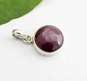 Star Ruby Pendant Set In 925 Silver Jewelry Gemstone Red Star Ruby Fine - Picture 1 of 7