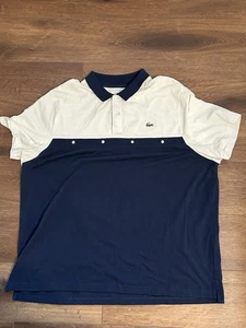 Men’s Lacoste Sport Size 4XL Polo Shirt Navy And White Collared - Picture 1 of 10