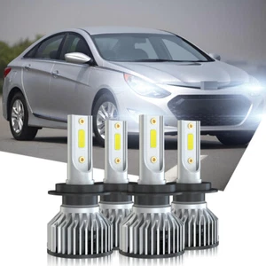 For Hyundai Sonata 2011-2014 6000K LED Headlight H/Low Beam Combo 4 Bulbs Kit - Picture 1 of 13