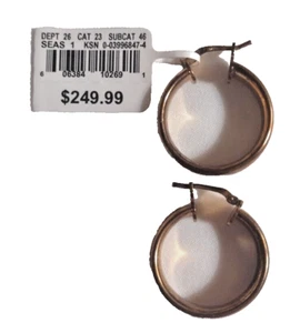 18KT/Bronze Small Wedding Band Hoop Earrings - Picture 1 of 4