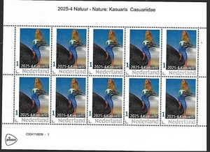 Niederlande 2025-4 Natur: Kasuaris Vogel Kleinbogen postfrisch u - Bild 1 von 1