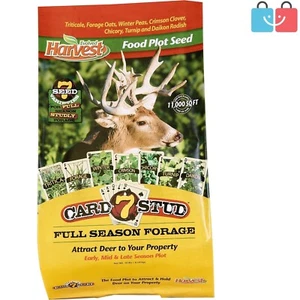 High-Protein Adaptive Food Plot Seed for Deer - 7 Card Stud Blend, Full Season - Picture 1 of 3