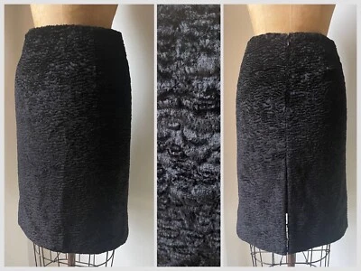 Falda lápiz vintage Y2K Arden B negra imitación cordero persa falda imitación piel XS Foto 1 de 4