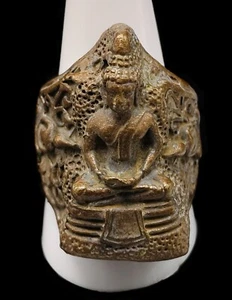 Holy Collection Bronze LP SoThon Wat So Thon Thai Amulet Ring 10 US CK636 - Picture 1 of 10