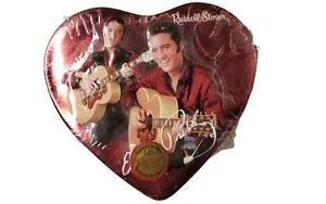 vintage collectable russell stovers elvis presley heart shaped tin. - Picture 1 of 2