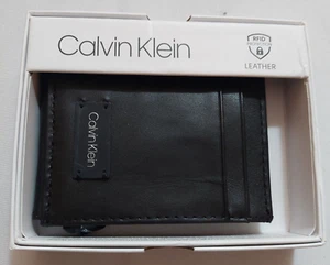 Calvin Klein LeatherTrifold ID/ Card Wallet RFID Protection 31KA160003 - Picture 1 of 5